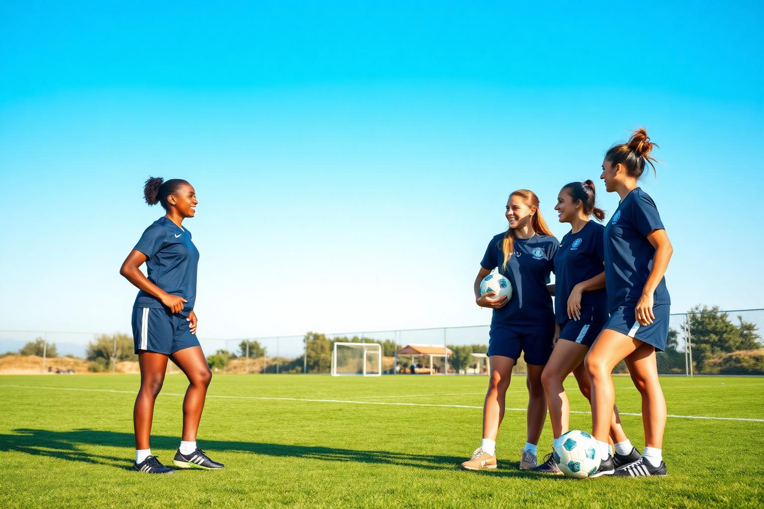 Giovani calciatrici in campo